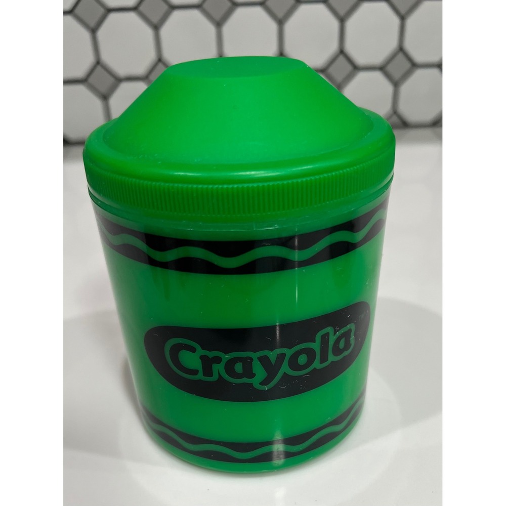 Vintage 2005 Crayola Green Crayon Plastic Storage Container 10.5 oz A. Aronson